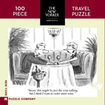 New York Puzzle Company - New Yorker Wine Talking Mini - 100 Piece Jigsaw Puzzle