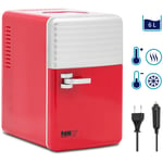 MSW Minikjøleskap 12 V / 230 - 2-i-1 apparat med holde-varm funksjon 6 L Rød/sølv