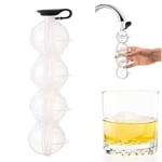 NganSuRong 4 Ball Ice Mould Cube Round Box Tray Maker 2.2" Sphere Mold Large Freezer Kitchen DIY Jelly Candy for Bar Whiskey Cocktail Drink Wine