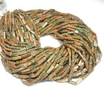 World Wide Gems Beads Gemstone 5 Strand Natural Unakite Smooth Rectangle Chiclet Gemstone Loose Craft Beads 14 inch Long 8mm 11mm Code-HIGH-25678