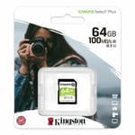 SD Card 64GB For Canon EOS 850D Memory Card Kingston Canvas U1 UHS-I C10