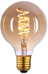 Edison globe amber spiral E27 6W LED 125mm - 3 step dim