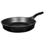 Masterpan MP-145 Diamond, Non-Stick Frying Pan Glossy Exterior, Induction Ready, Cast Aluminium, Oven & Dishwasher Safe, 11 liters, Black