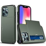 Skal Med Kortfack iPhone 13 Pro Grön