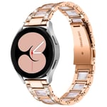 Samsung Galaxy Watch 5 44mm Armband i metall med fina stenar, Rosegold Pearl