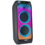 Ibiza - WAVE8-600W/2x8" Speaker System with Bluetooth, USB and microSD - WAVE LED Effects and TWS Wireless Connection - Black