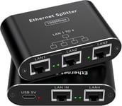 1000Mbps Splitter Rj45 1 À 4 Gigabit Switch Ethernet Répartiteur Splitter Rj45 Switch 4 Port Internet Répartiteur Ethernet Pour Ordinateur,Laptop,Hub,Router,Digital Tv,Et