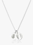 Under the Rose Personalised Duo Charm Hand & Foot Print Pendant Necklace