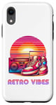 iPhone XR Retro Vibes Boombox and sneakers lovers for men women kids Case