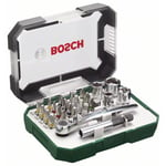 Stikkontakt og bitsett Bosch 2607017322; 26 stk