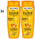 2x L'Oreal Paris Shampoo by Elvive Extraordinary Oil for Nourishing Dry Hair700m