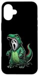 Costume de fantôme portant un dinosaure pour Halloween Cosplay T-Rex Coque pour iPhone 16 Plus