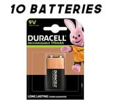 10 x Duracell 9V 170mAh Recharge Rechargable Battery 6HR61 / DC1604