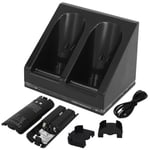 OSTENT Charger Dock Station + 2 Battery Packs Compatible for Nintendo Wii Remote Controller Color Black