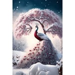 ##/DIY Diamantmålning Set, 12x16 tum, Påfågel i Snö##/