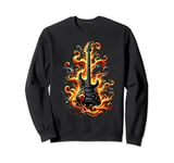 Vintage Flame Guitar Riff Rock & Roll Tees Graphic Women Men Sweatshirt