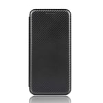 NEINEI Case for Asus Zenfone 8,Carbon Fiber Texture Premium Wallet Flip Cover with Card Slots,Magnetic,Kickstand,Shockproof PC/TPU Protective Case-Black