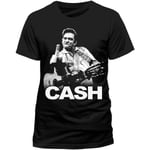 Johnny Cash Flippin 4838tsbpl T-shirt för män Black L