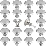 20 st köksknoppar i borstat nickel, skåpknoppar, lådhandtag, skåpdörrknoppar, tunga knoppar, köksknoppar med skruvar