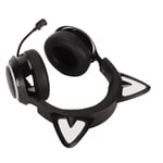 (Black)Cat Ear Gaming Headset 7 RGB Lighting Options 50mm HD Speaker Unit