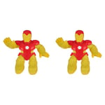 Heroes of Goo Jit Zu Marvel Hero Pack. The Invincible Iron Man - Gooey 4.5-Inch Tall. Ideal Birthday for boys. Superhero toy. (Pack of 2)