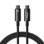 Baseus USB-C till USB-C Kabel 480Mb/s 240W 1m Tungsten Guld - Svart - TheMobileStore USB-C Kablar