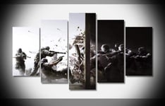 37Tdfc Home Decoration 5 Pieces Canvas Wall Art Painting Picture Rainbow Six Siege Game Gaming 5 Panel Frames for Canvas Painting Modern Wall Art for Home Bedroom Modern Decoration