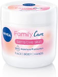 NIVEA Family Care Sensitive Moisturising Cream (450ml)  Body Cream for Dry Skin