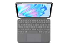 Logitech Combo Touch - tangentbord och foliefodral - med pekdyna - QWERTZ - tysk - oxford-grå Inmatningsenhet