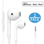 【2Pack】 for iPhone Earphone with 3.5mm Headphone Plug,Earphones Headset with Mic Call+Volume Control for iPhone 6 Earbuds Compatible with iPhone 6s/6plus/6/5s,Android,PC