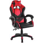 MC HAUS Chaise gaming fauteuil de bureau, chaise gamer ergonomique pour ordinateur ou office, jeu avec accoudoirs rembourres, dossier inclinable