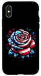 Coque pour iPhone X/XS Rose 4 juillet Drapeau américain américain pour garçons et filles