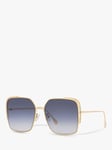Fendi FE40033U Women's Irregular Sunglasses, Gold/Blue Gradient