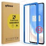 Tuopuna [3 Packs For One Plus 7T Screen Protector, 9H Hardness (Half Coverage) Tempered Glass Film [Alignment Frame]