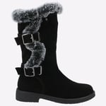 Hush Puppies Megan Womens Mid Memory Foam Water Resistant Boots Black