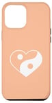 Coque pour iPhone 13 Pro Max Couleur de l'année 2024 – Yin Yang PEACH FUZZ COEUR BLANC