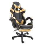 AJH Ergonomic Gaming Chair, PU Leather Retractable Recliner, Large Game Player Chair with Backrest Pillow,E-Sports Armchair