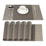 Fontic 30x45cm Set of 6 Washable Table Place Mats Table Mats PVC Placemats Non-Slip and Environmental Protection Dining Mats