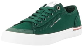 Tommy Hilfiger Homme Corporate Vulc Canvas FM0FM04954 Baskets vulcanisées, Vert (Hunter), 42 EU