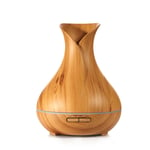 CJJ-DZ Mini Wood Grain Humidifier,Cool Mist Humidifier,Aromatherapy Oil Diffuser,Portable Aroma Diffuser 400 Ml,No Water Automatically Closed,humidifiers for bedroom (Color : Brown)