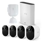 Arlo Ultra 2 Outdoor Smart Home Security Camera CCTV System and FREE Security Mount bundle, 4 Camera kit - white, With Free Trial of Arlo Secure Plan