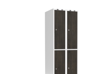Garderob 2x300 mm Rakt tak 2-styckig pelare Laminatdörr Nocturne trä Cylinderlås