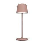 EGLO Lampe de table extérieure Mannera, lampe de chevet LED dimmable sans fil, USB, luminaire d’extérieur tactile en métal brun rouille et plastique blanc, blanc chaud, IP54