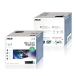 Blu-Ray Writer Asus BW-16D1HT, 16X BD-R, 16X DVD±R, 48X CD-R, SATA intern, retail - Svart, Cyberlink BD Suite