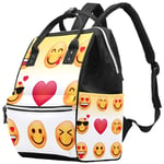 Valentines Day Emoji Changing Pad Diaper Bag Maternity Baby Nappy Backpack