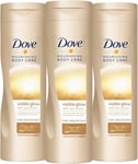 3 Pack of Dove Nourishing Body Care Visible Glow Gradual Self-Tan Fair to Medium