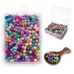 800 st Pony Beads med Förvaringslåda, Flerfärgad Mix Hårpärlor, Runda Regnbågshantverkspärlor Kandi Pärlor, Plastarmbandspärlor Ljusa Pärlor för