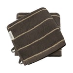 Meraki Stripe handduk 50x100 cm 2-pack Army