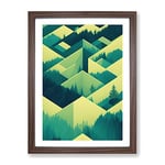 Forest Adventure Abstract Framed Print for Living Room Bedroom Home Office Décor, Wall Art Picture Ready to Hang, Walnut A3 Frame (34 x 46 cm)