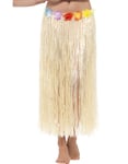Lång Hawaii Hula-Kjol med Blommor 75 cm